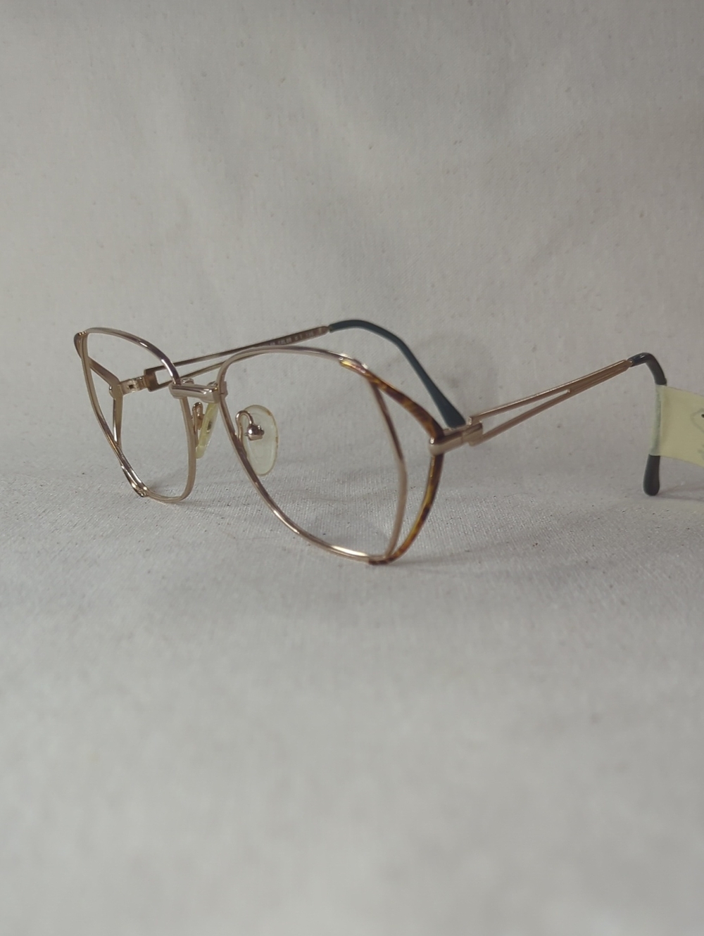 Vintage "Silver Dollar" Gold Metal Aviator-Style Eyeglass Frames